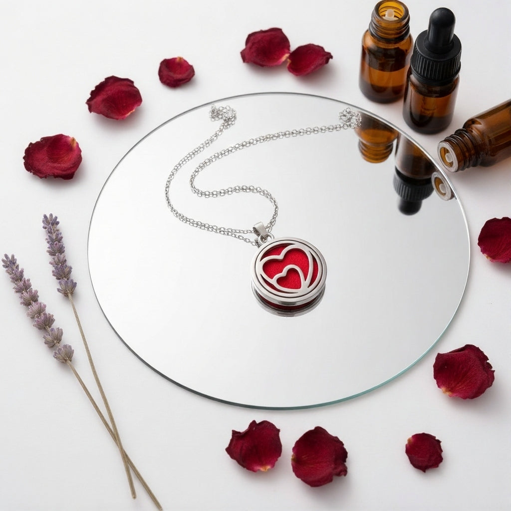 Collar Aromático Corazón 💖 Lleva Tu Aroma Siempre Contigo