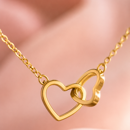 Collar Almas Gemelas + Oso Joyero Premium con Rosa Eterna