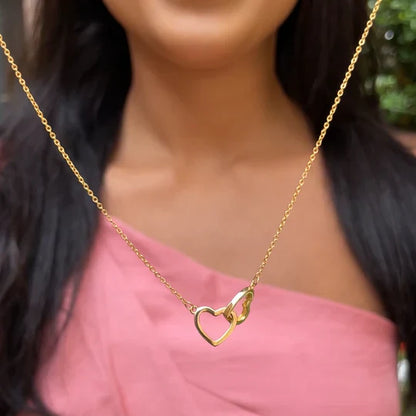 Collar Almas Gemelas + Oso Joyero Premium con Rosa Eterna